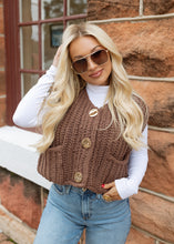 Load image into Gallery viewer, Audrey Knitted Sweater Vest - Coffee
