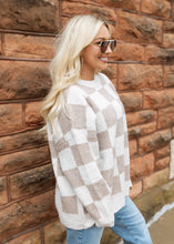 Load image into Gallery viewer, Cream &amp; Beige Checkered Sweater
