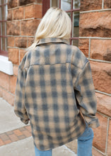 Load image into Gallery viewer, Bonfire Taupe Plaid Oversized Shacket
