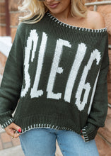 Load image into Gallery viewer, Sleigh Green Boat Neck Sweater
