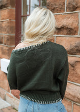 Load image into Gallery viewer, Sleigh Green Boat Neck Sweater
