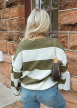 Load image into Gallery viewer, Kadie Olive Striped Chunky Sweater
