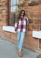 Load image into Gallery viewer, Bonfire Burgundy Plaid Pullover
