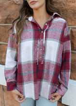 Load image into Gallery viewer, Bonfire Burgundy Plaid Pullover
