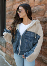 Load image into Gallery viewer, Denim &amp; Khaki Sherpa Two Tone Jacket
