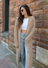 Load image into Gallery viewer, Smooth Waves Mocha Trench Knit Cardigan
