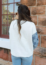 Load image into Gallery viewer, Ivory Terry &amp; Checkered Denim Pullover Top
