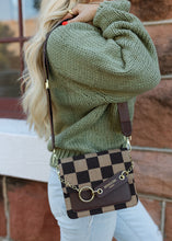 Load image into Gallery viewer, Kiki Checkerboard Shoulder Crossbody - Coffee
