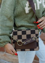 Load image into Gallery viewer, Kiki Checkerboard Shoulder Crossbody - Coffee
