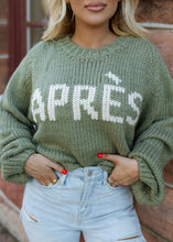 Load image into Gallery viewer, Apres Olive Crochet Sweater
