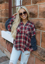 Load image into Gallery viewer, Vintage Red Plaid Button Down Shirt
