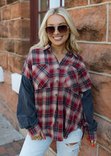 Load image into Gallery viewer, Vintage Red Plaid Button Down Shirt
