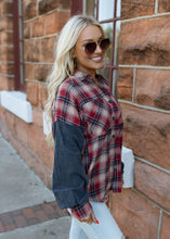 Load image into Gallery viewer, Vintage Red Plaid Button Down Shirt
