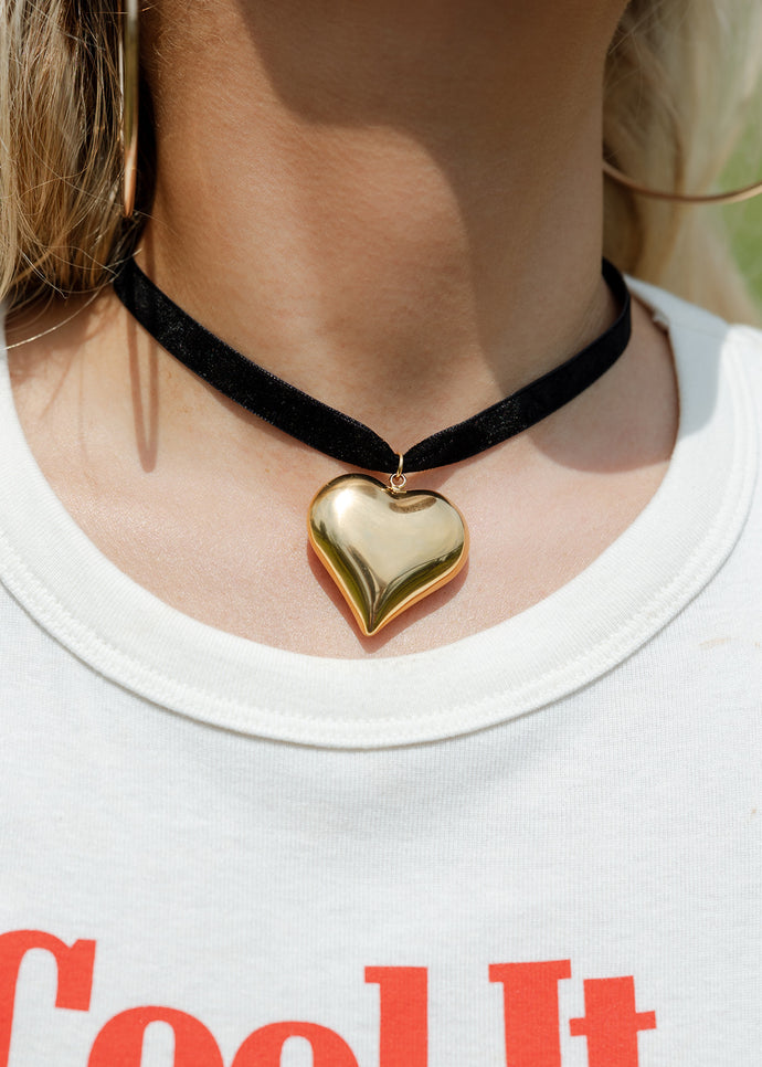 Melanie Gold Chunky Heart Necklace