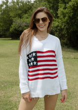 Load image into Gallery viewer, Flag Crochet Sweater Top - Ivory

