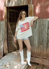 Load image into Gallery viewer, Americana Flag Stitched Short Sleeve Top
