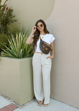 Load image into Gallery viewer, Natural Pleated Linen Trouser Pants
