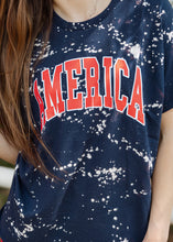 Load image into Gallery viewer, America Bleached Navy Tee
