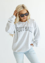 Load image into Gallery viewer, &quot;Football&quot; Ash Grey Distressed Crewneck
