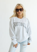 Load image into Gallery viewer, &quot;Football&quot; Ash Grey Distressed Crewneck
