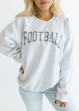 Load image into Gallery viewer, &quot;Football&quot; Ash Grey Distressed Crewneck
