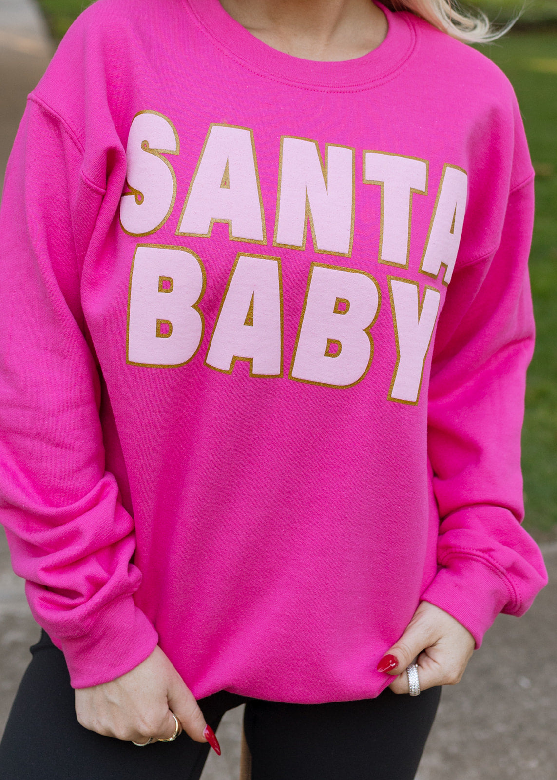 Santa Baby Sweatshirt - Hot Pink