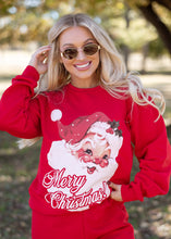 Load image into Gallery viewer, Vintage Santa Claus Bright Red Sweatshirt
