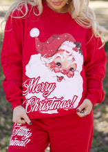 Load image into Gallery viewer, Vintage Santa Claus Bright Red Sweatshirt
