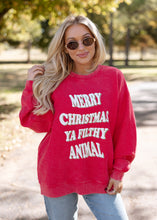 Load image into Gallery viewer, Merry Christmas Filthy Animal Corded Red Sweatshirt
