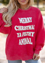 Load image into Gallery viewer, Merry Christmas Filthy Animal Corded Red Sweatshirt
