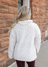 Load image into Gallery viewer, Ecru Fuzzy Half Zip Pullover
