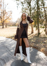 Load image into Gallery viewer, Material Girl Long Fur Cardigan - Chocolate
