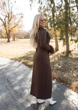 Load image into Gallery viewer, Material Girl Long Fur Cardigan - Chocolate
