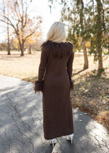 Load image into Gallery viewer, Material Girl Long Fur Cardigan - Chocolate
