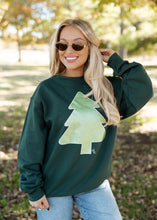 Load image into Gallery viewer, Mint Glitter Tree Sweatshirt
