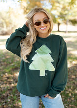 Load image into Gallery viewer, Mint Glitter Tree Sweatshirt
