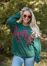 Load image into Gallery viewer, &quot;MERRY&quot; Plaid Green Pullover Top
