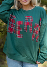 Load image into Gallery viewer, &quot;MERRY&quot; Plaid Green Pullover Top
