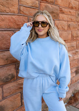 Load image into Gallery viewer, Baby Blue Dropped Shoulder Sweatshirt
