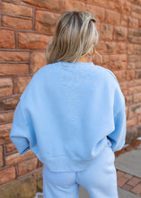 Load image into Gallery viewer, Baby Blue Dropped Shoulder Sweatshirt
