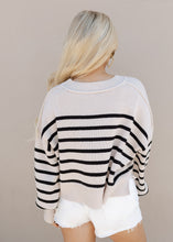 Load image into Gallery viewer, Uptown Girl Striped Sweater - Natural/Black
