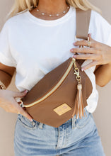 Load image into Gallery viewer, Makeup Junkie Hazel Cognac Sidekick Sling Crossbody
