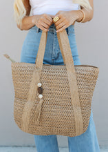 Load image into Gallery viewer, Seashore Straw Beach Tote
