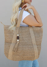 Load image into Gallery viewer, Seashore Straw Beach Tote
