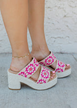Load image into Gallery viewer, Shirin Pink Floral Crochet Platform
