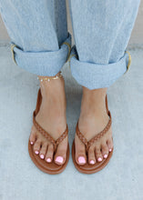 Load image into Gallery viewer, Bellen Whiskey Braided Flip Flop Sandal
