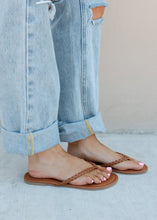 Load image into Gallery viewer, Bellen Whiskey Braided Flip Flop Sandal
