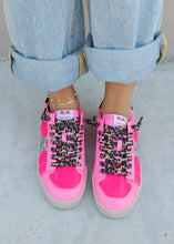 Load image into Gallery viewer, Candace Neon Pink &amp; Leopard Sneaker
