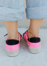 Load image into Gallery viewer, Candace Neon Pink &amp; Leopard Sneaker
