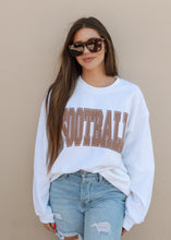 Load image into Gallery viewer, FOOTBALL Brown Puff Varsity Crewneck
